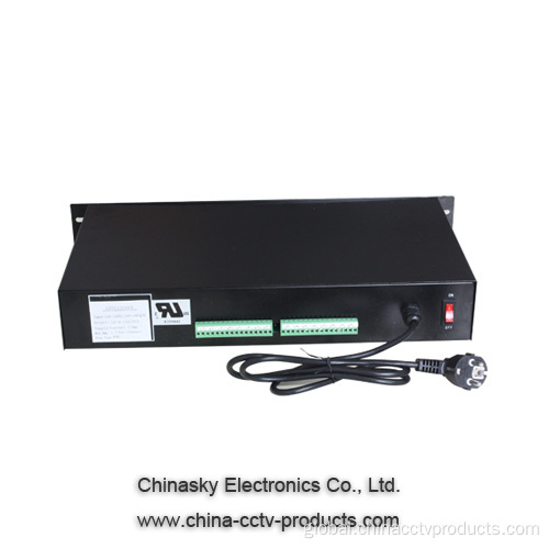 CCTV DC Distributed Power Box 12VDC 13A 16Output Rack Mount CCTV Power Supply Manufactory